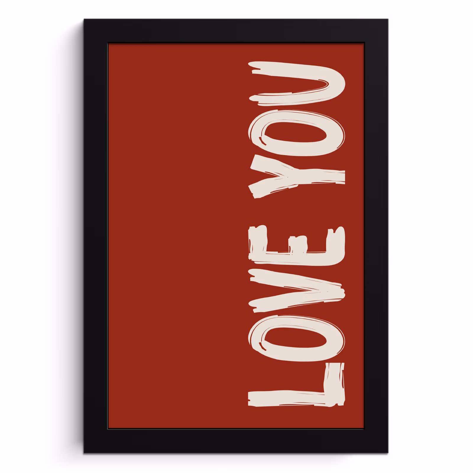 Poster met lijst - Schuin - Loveyou - Rood — 1