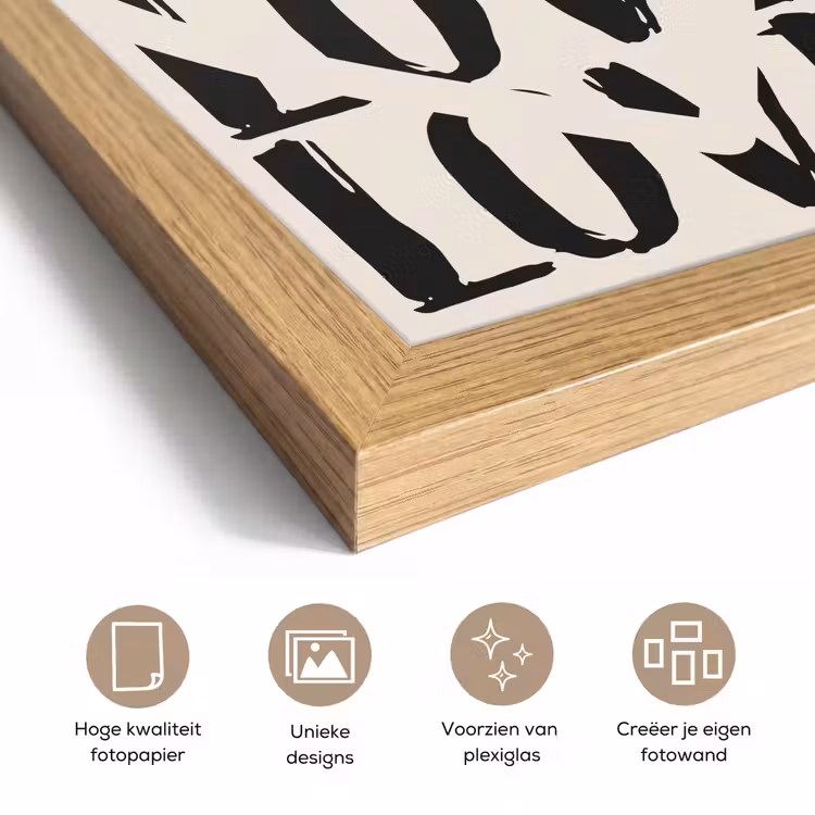 Poster met lijst - Love - Hart - Beige — 6