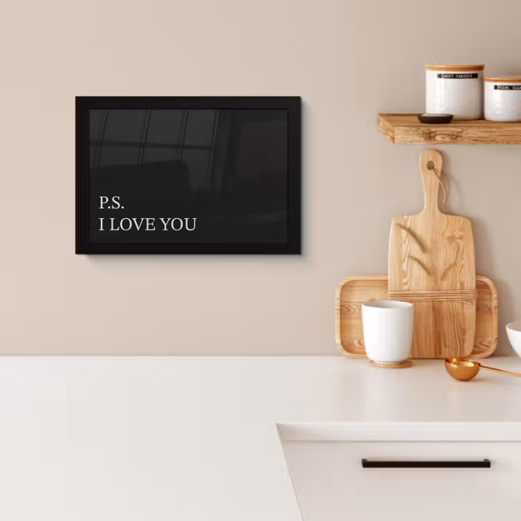 Poster met lijst - Zwart - Minimalistisch - Valentijn — 2