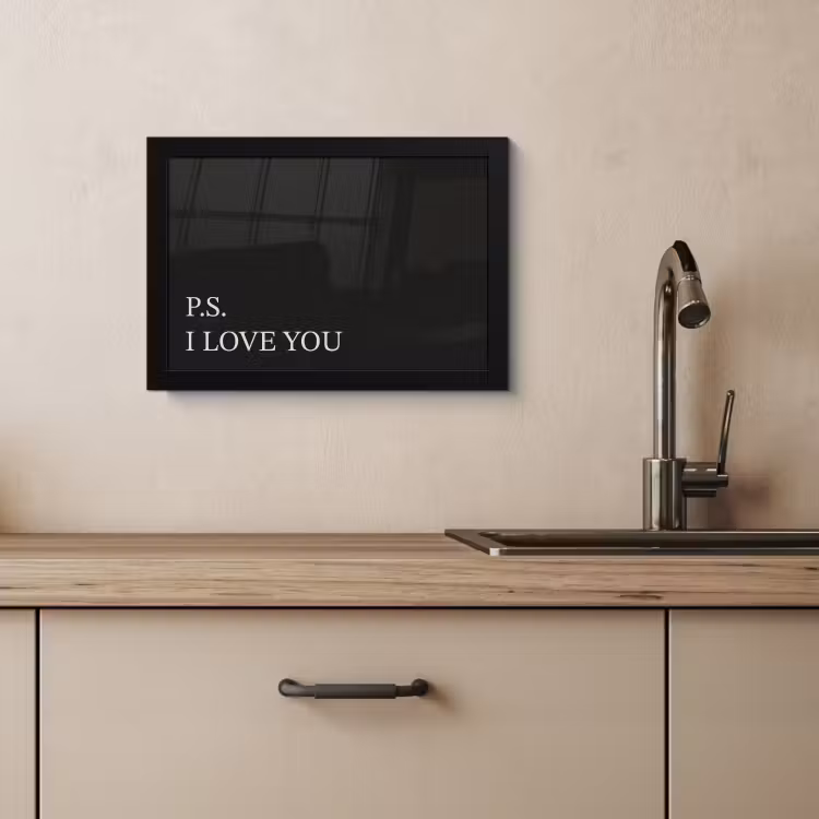 Poster met lijst - Zwart - Minimalistisch - Valentijn — 3