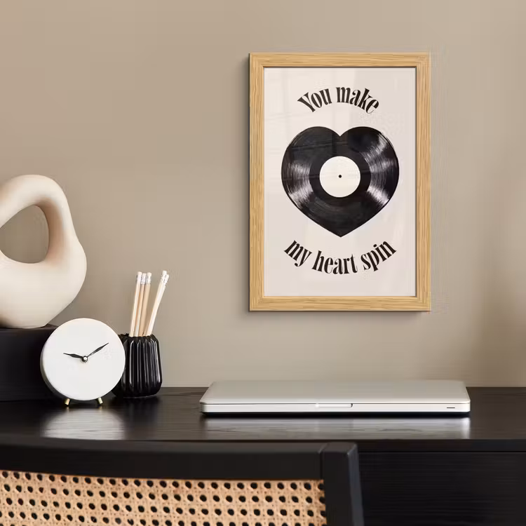 Poster met lijst - Love - Muziek - Quote — 2