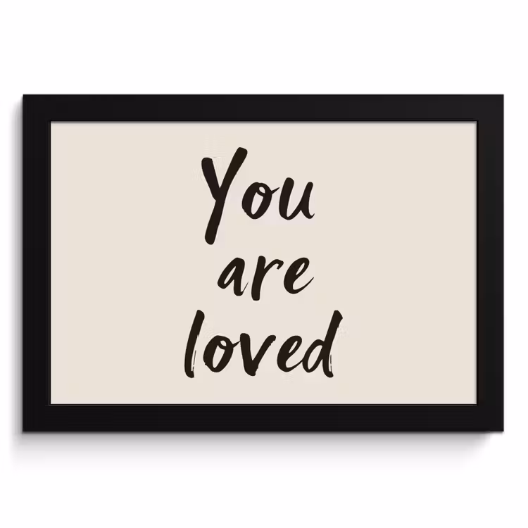 Poster met lijst - Minimalistisch - Beige - Love — 1