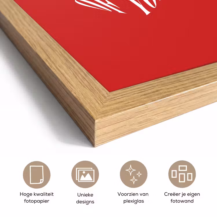 Poster met lijst - Rood - Hart- Tekst - Valentijn — 6