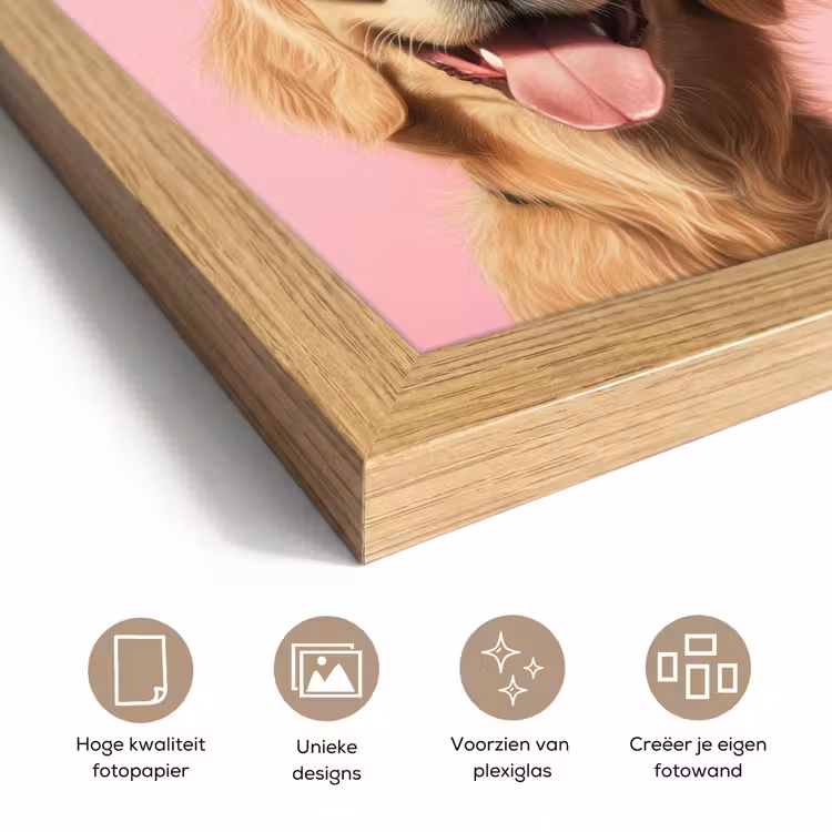 Poster met lijst - Zonnebril - Hartjes - Hond - Valentijn — 6