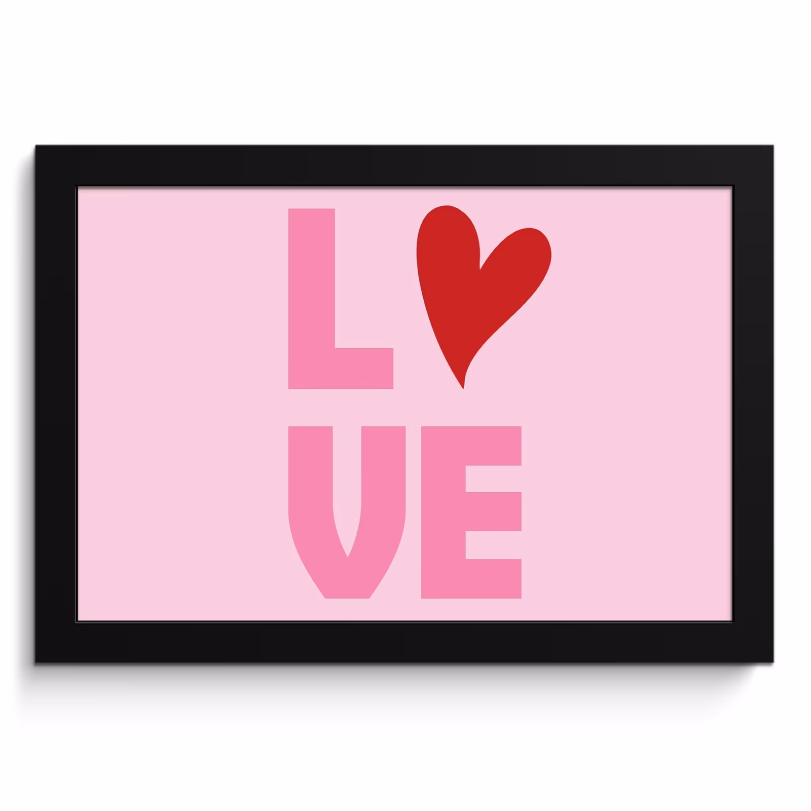 Poster met lijst - Love - Roze - Hart - Valentijn — 1