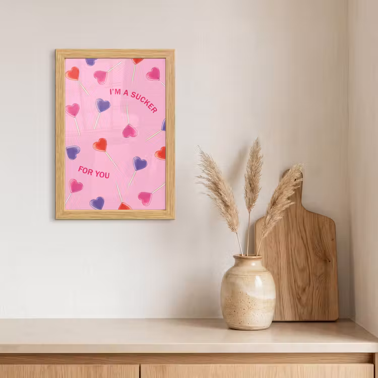 Poster met lijst - Lolly - Valentijn - Illustratie - Snoep — 3