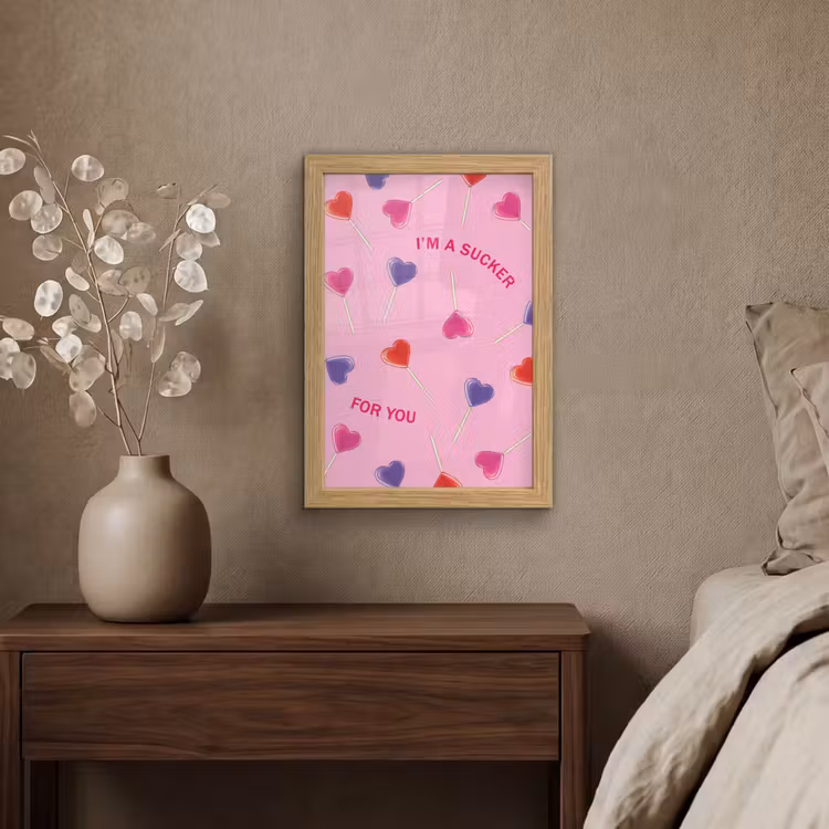 Poster met lijst - Lolly - Valentijn - Illustratie - Snoep — 4