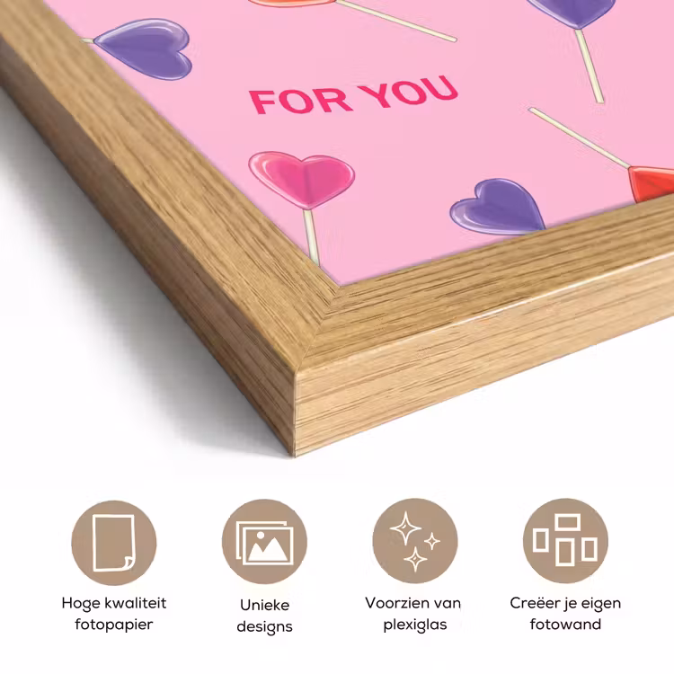 Poster met lijst - Lolly - Valentijn - Illustratie - Snoep — 6