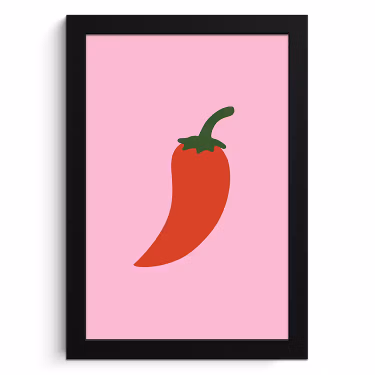Poster met lijst - Peper - Rood - Illustratie — 1