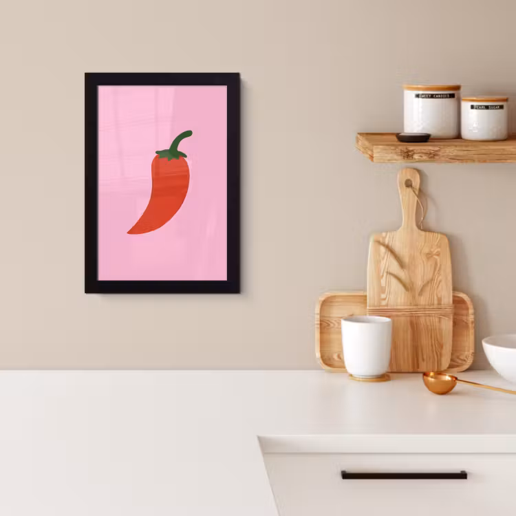 Poster met lijst - Peper - Rood - Illustratie — 3