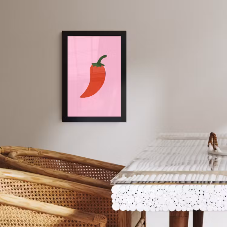 Poster met lijst - Peper - Rood - Illustratie — 4