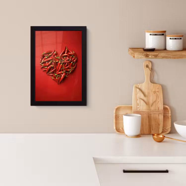 Poster met lijst - Pepers - Rood - Hart — 3