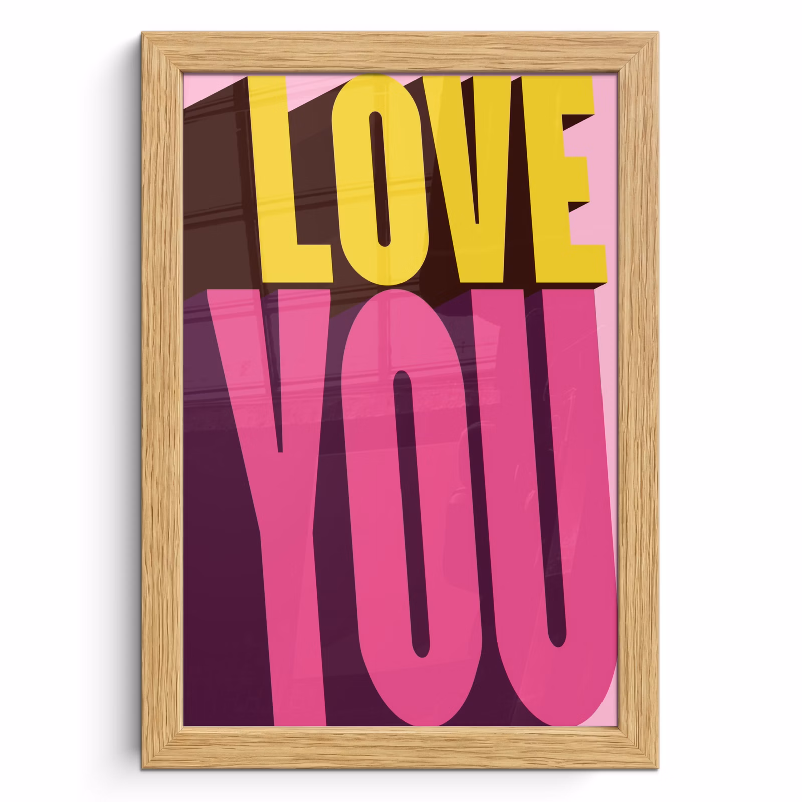 Poster met lijst - Love - Tekst - Roze - Valentijn — 1
