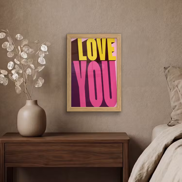 Poster met lijst - Love - Tekst - Roze - Valentijn — 4