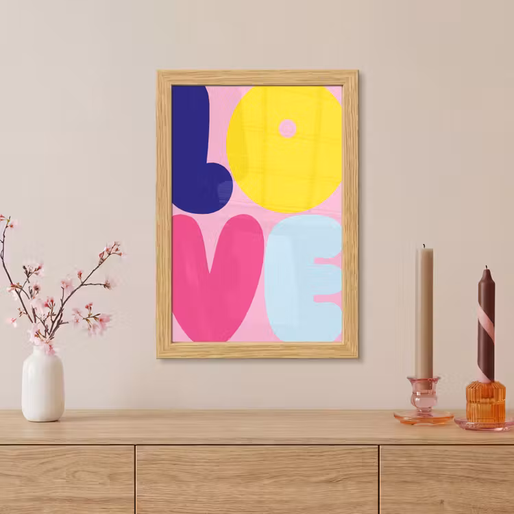 Poster met lijst - Love - Valentijn - Kleurrijk — 5