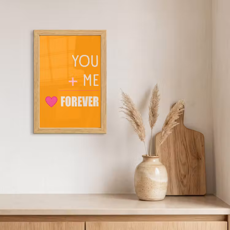 Poster met lijst - Oranje - Love - Valentijn — 3