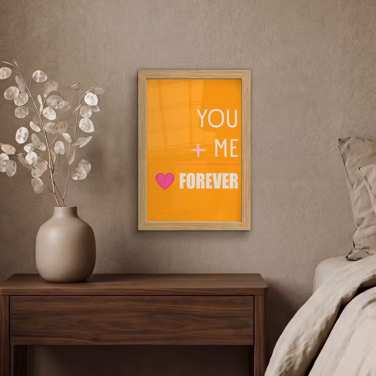 Poster met lijst - Oranje - Love - Valentijn — 4