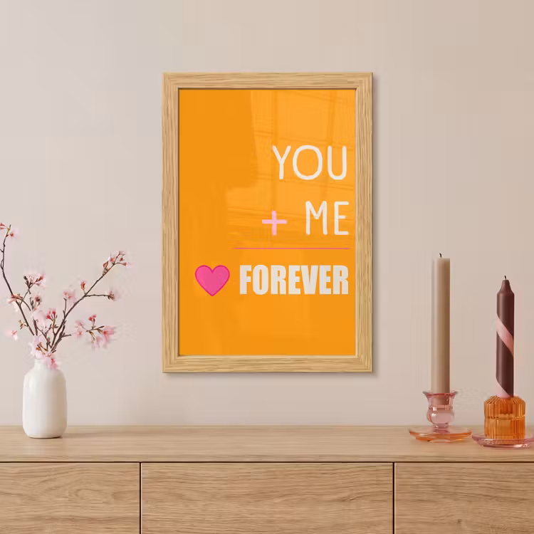 Poster met lijst - Oranje - Love - Valentijn — 5