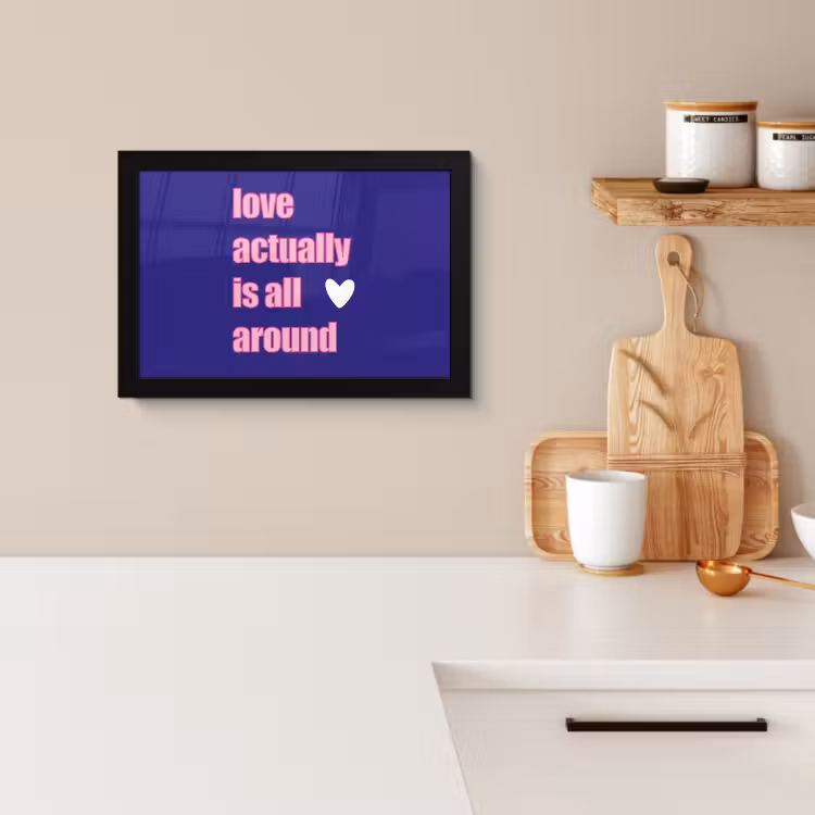 Poster met lijst - Tekst - Valentijn - Love - Blauw — 2