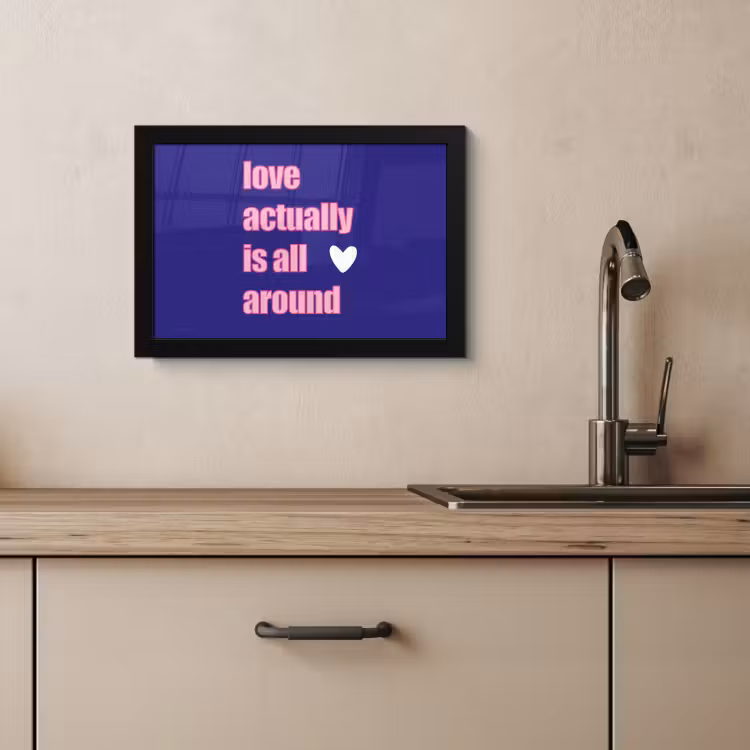 Poster met lijst - Tekst - Valentijn - Love - Blauw — 3