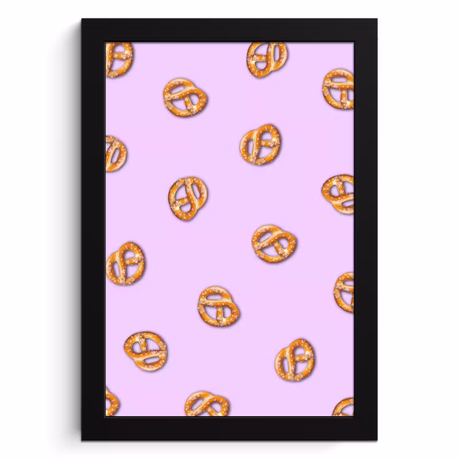 Poster met lijst - Pretzels - Eten - Paars — 1
