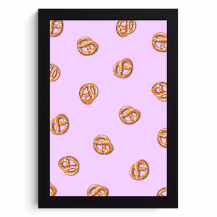 Poster met lijst - Pretzels - Eten - Paars — 1