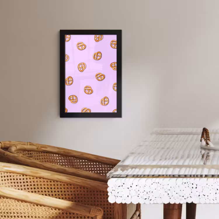 Poster met lijst - Pretzels - Eten - Paars — 3