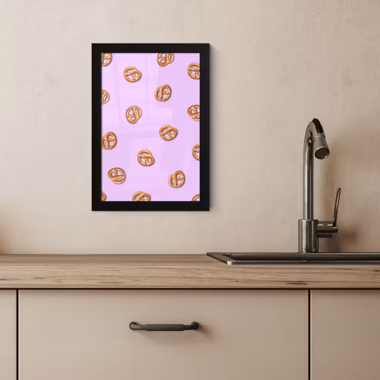 Poster met lijst - Pretzels - Eten - Paars — 4