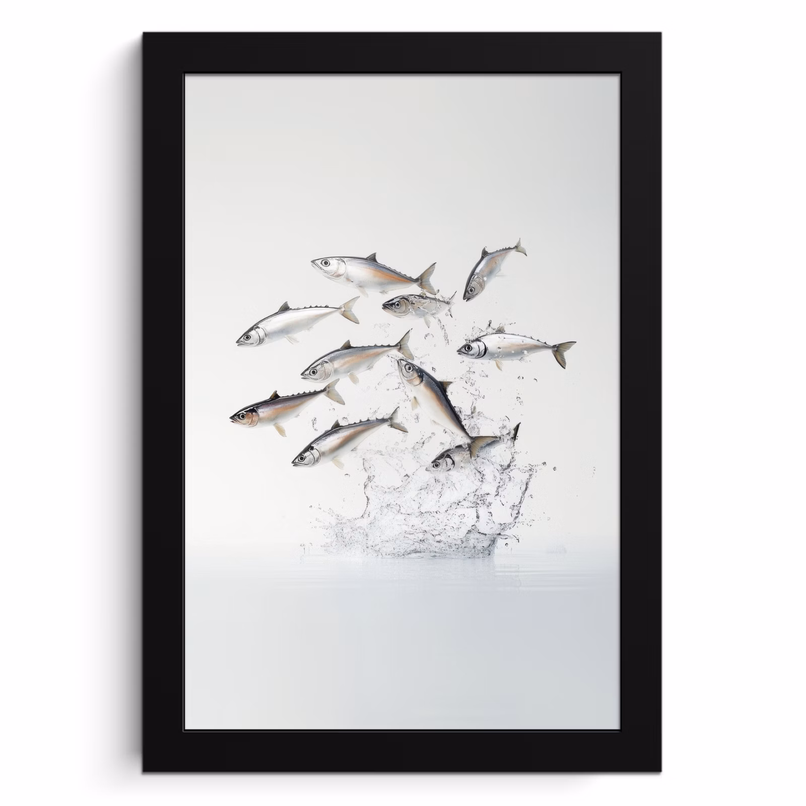 Poster met lijst - Vissen - Water - Wit — 1