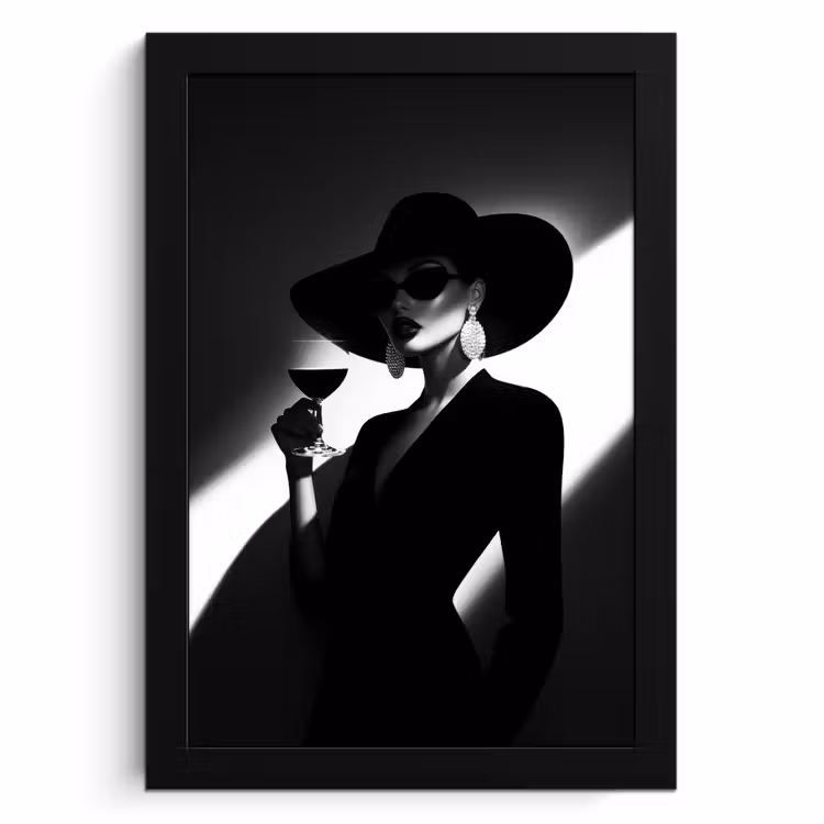 Poster met lijst - Vrouw - Wijn - Chic — 1