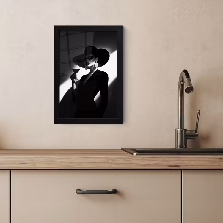 Poster met lijst - Vrouw - Wijn - Chic — 2