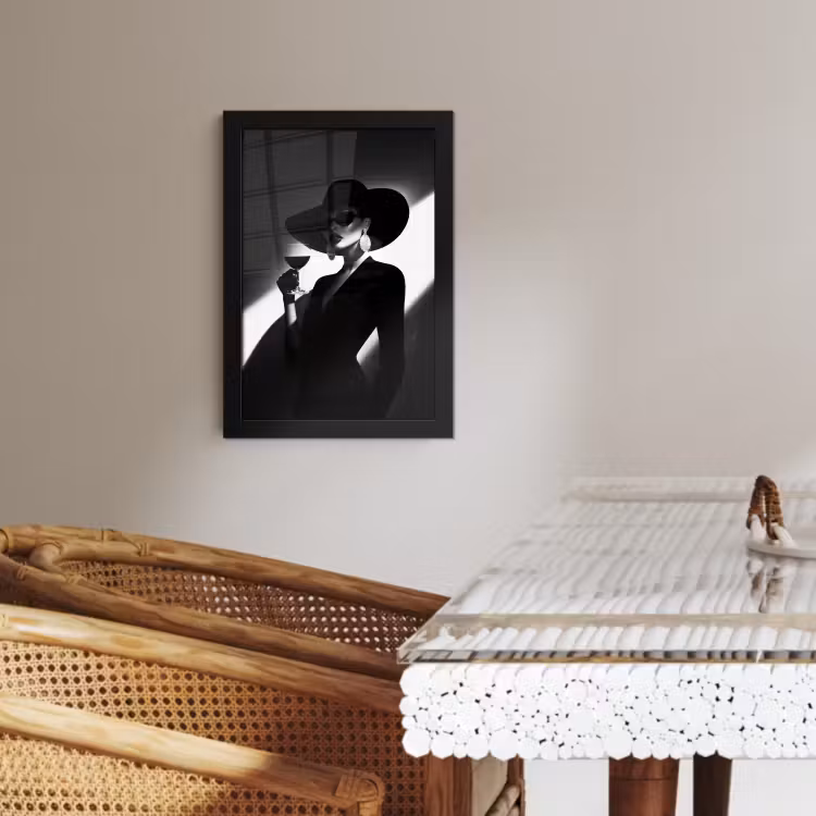 Poster met lijst - Vrouw - Wijn - Chic — 3