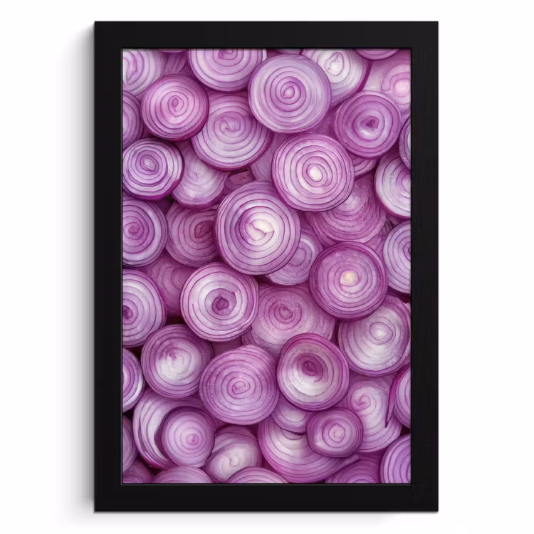 Poster met lijst - Paars - Uien - Close up — 1