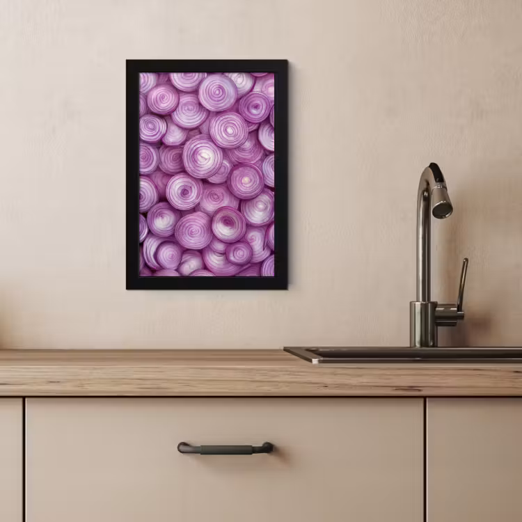Poster met lijst - Paars - Uien - Close up — 2
