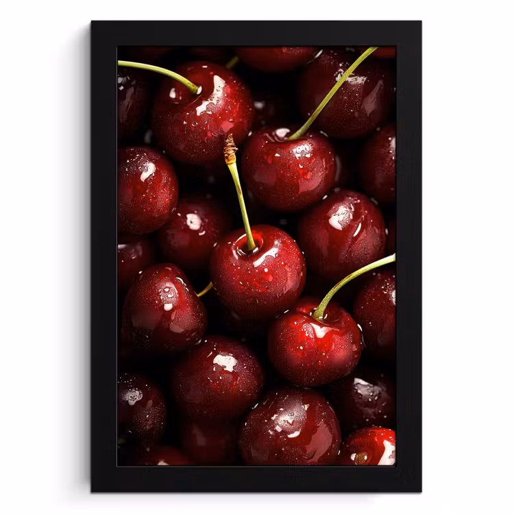 Poster met lijst - Rood - Fruit - Kersen — 1