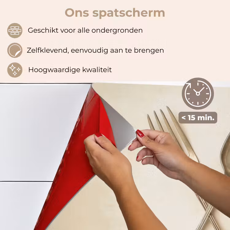 Spatscherm keuken - Beige - Vintage - Bestek — 4