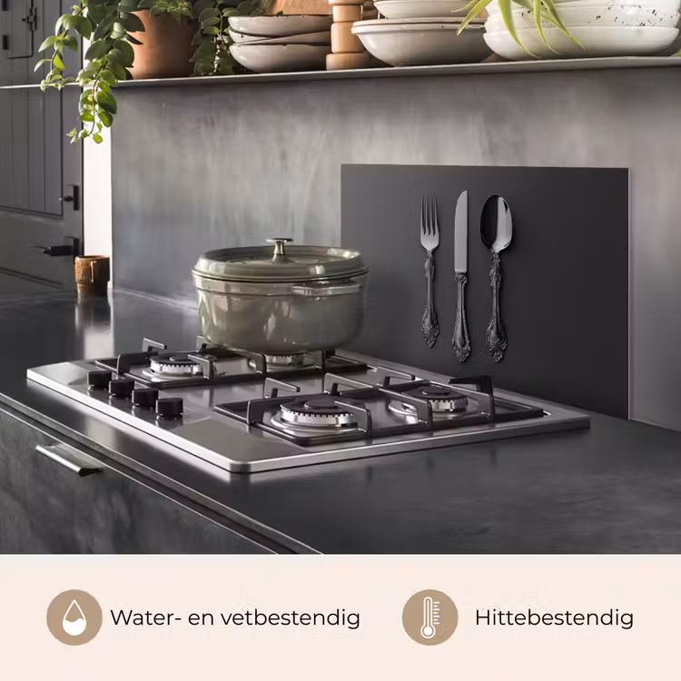 Spatscherm keuken - Bestek - Zwart — 2