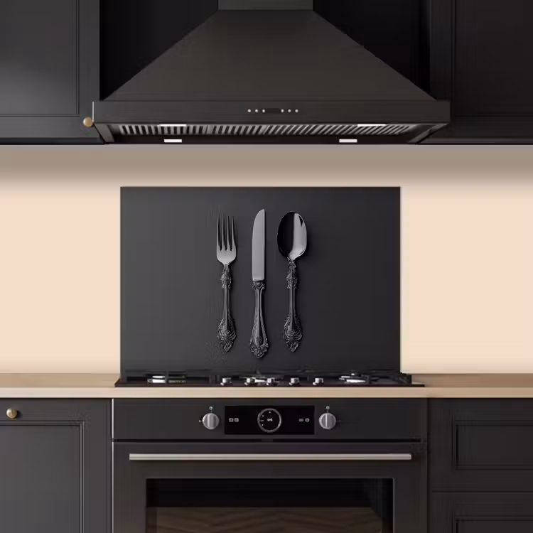 Spatscherm keuken - Bestek - Zwart — 5