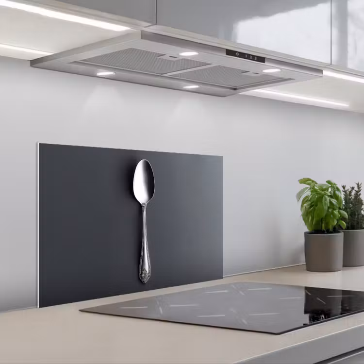 Spatscherm keuken - Zilver - Metaal - Lepel — 1