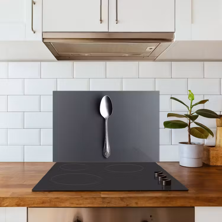 Spatscherm keuken - Zilver - Metaal - Lepel — 3