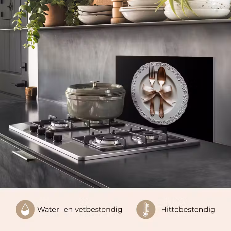 Spatscherm keuken - Rose - Strik - Bestek — 2