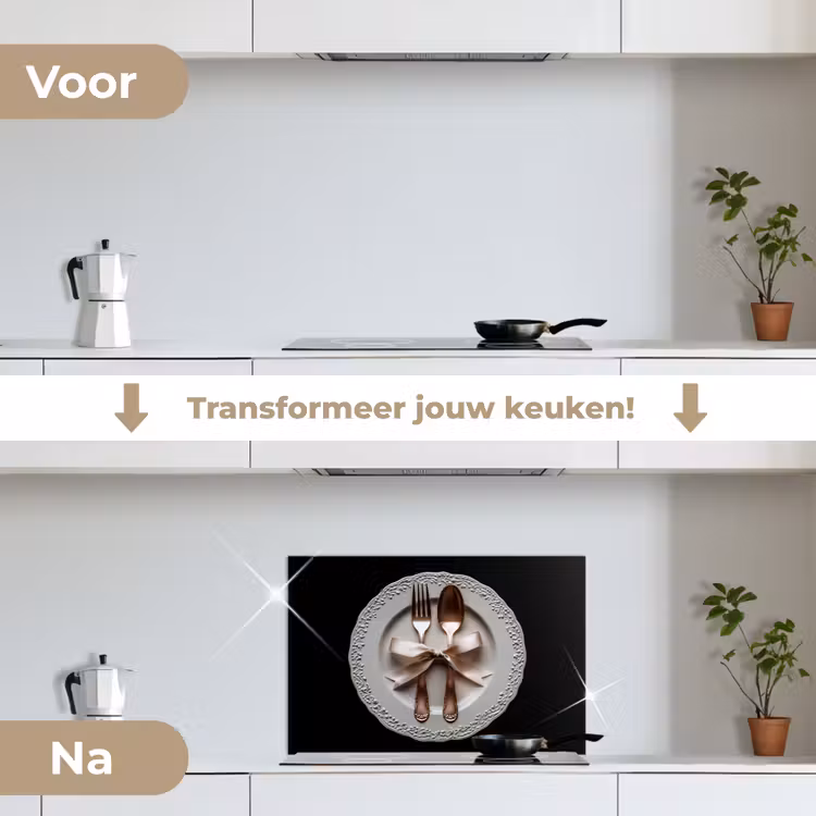 Spatscherm keuken - Rose - Strik - Bestek — 7
