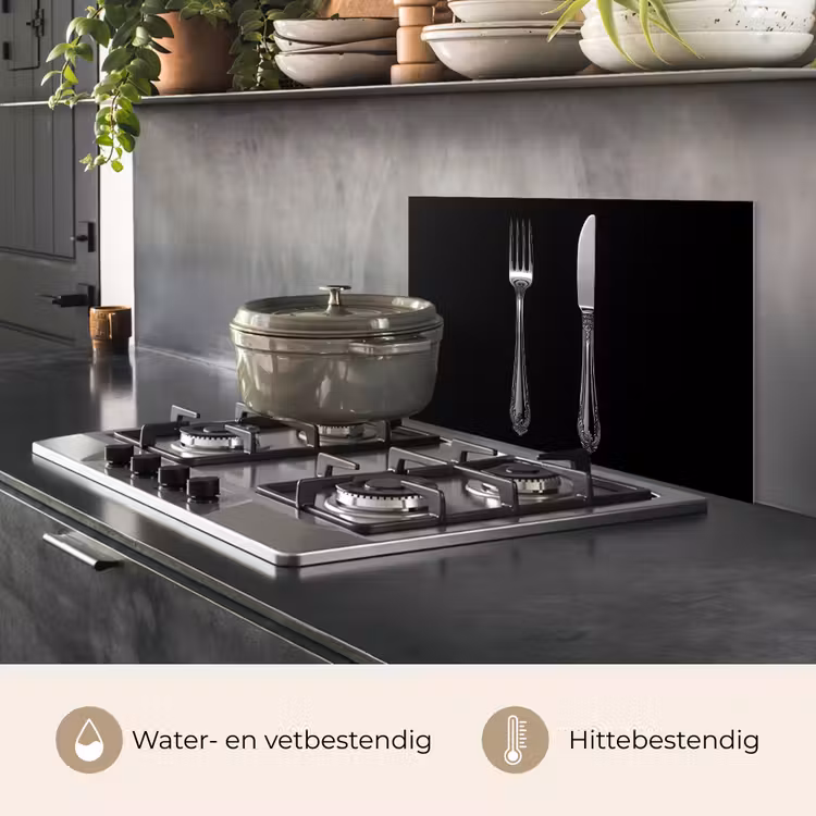 Spatscherm keuken - Vork - Mes - Zilver — 2