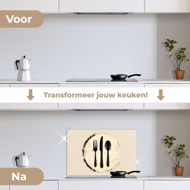 Spatscherm keuken - Zwart - Bestek - Rondje — 7