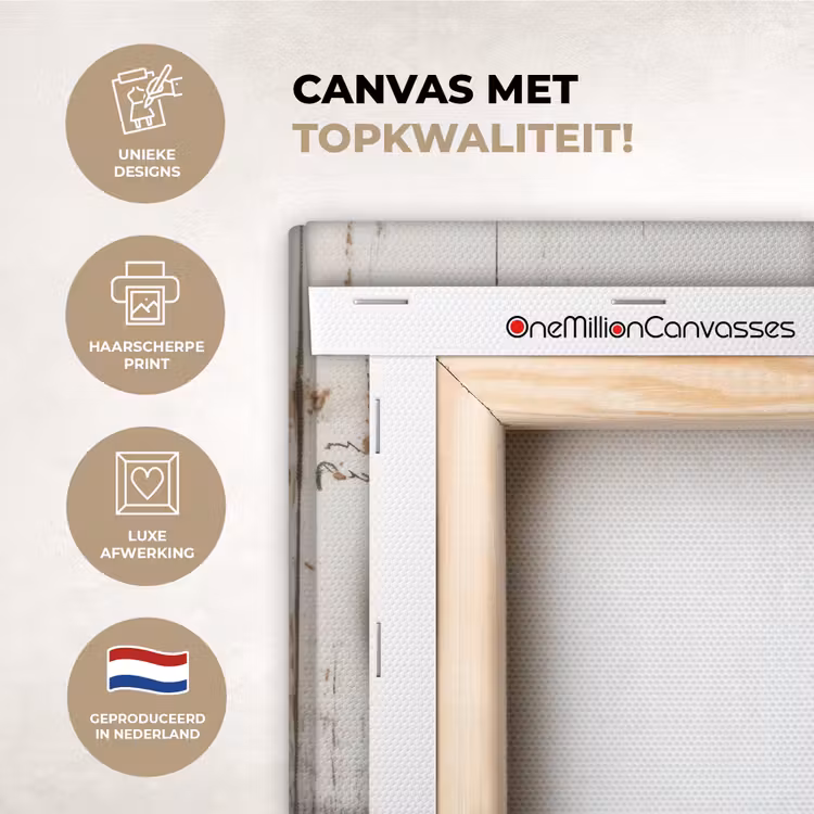 Canvas schilderij - Zilver - Bestek - Hout — 3