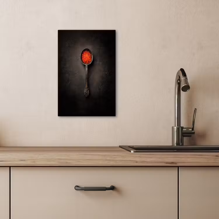 Canvas schilderij - Zwart - Lepel - Caviar — 3