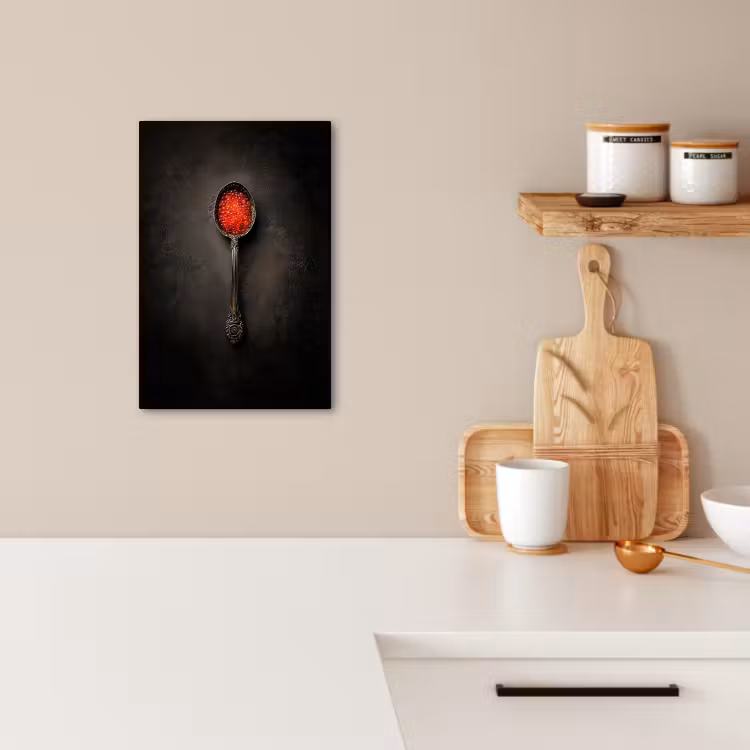 Canvas schilderij - Zwart - Lepel - Caviar — 5