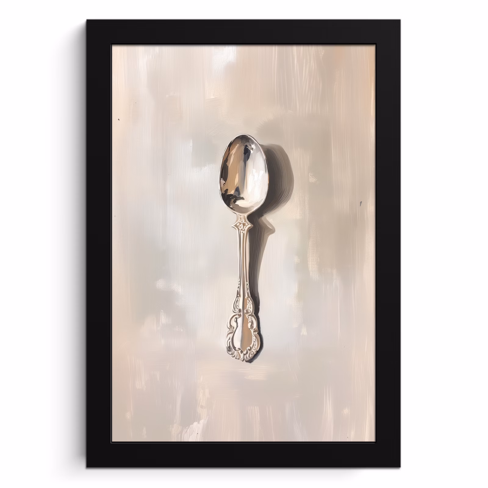 Poster met lijst - Lepel - Verf - Zilver — 1