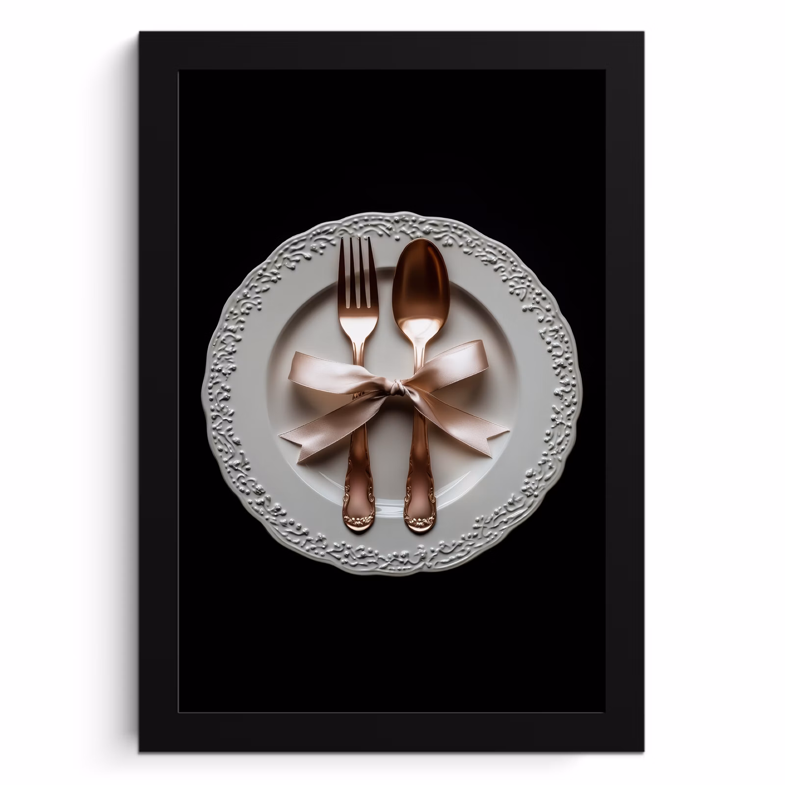 Poster met lijst - Rose - Strik - Bestek — 1
