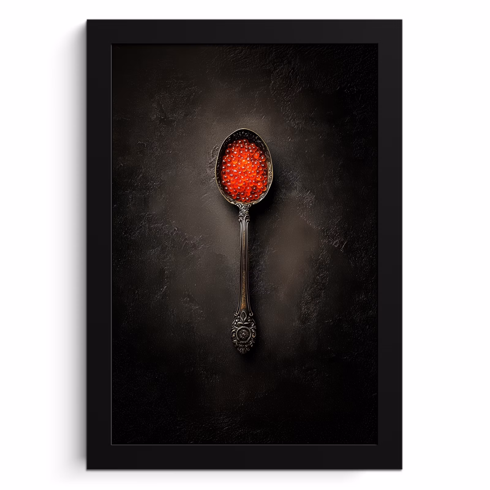 Poster met lijst - Zwart - Lepel - Caviar — 1